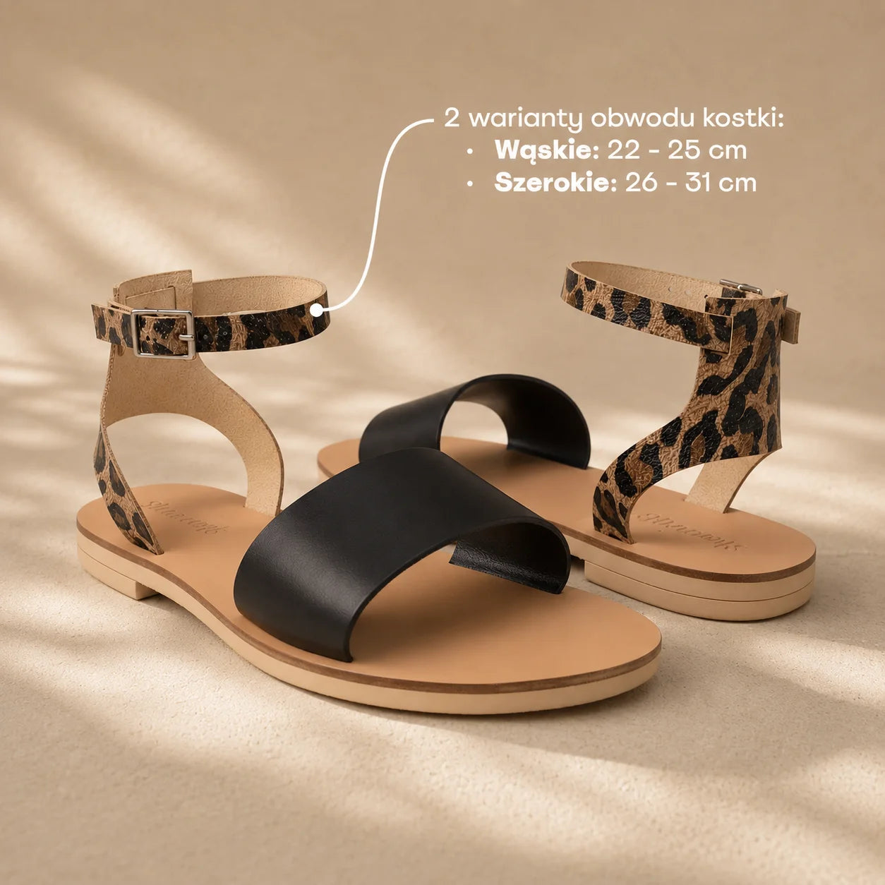 2 warianty obwodu kostki: Wąskie 22 - 25 cm i Szerokie 26-31 cm
